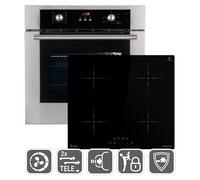Cuisinière: 60cm Four encastrable BO8810SS + 59cm Plaque Induction IH85900RL | Gril | Air chaud | Tiroirs télescopiques | Timer automatique | Double Vitrage d'isolation thermique | SET8810IH859RL