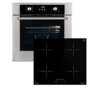 Cuisinière: 60cm Four encastrable BO8810SS + 59cm Plaque Induction IH85900RL | Gril | Air chaud | Tiroirs télescopiques | Timer automatique | Double Vitrage d'isolation thermique | SET8810IH859RL