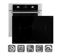 Set de plaques : four encastrable 60 cm BO8810SS + plaque à induction 77 cm IH87705FZ | air chaud | extracteurs télescopiques | minuterie automatique | double vitrage de protection thermique |