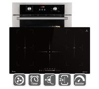 Cuisinière: 60cm Four encastrable BO8810SS + 90cm Plaque Induction IH89005FZ | Gril | Air chaud | Tiroirs télescopiques | Timer automatique | Double Vitrage d'isolation thermique | SET8810IH890FZ