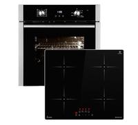 Cuisinière: 60cm Four encastrable EB8005ED + 59cm Plaque Induction IH85900ED | Fonction pizza | Gril | Circulation de l'air | Air chaud | Timer automatique | SET8005IH859ED