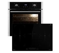 Cuisinière: 60cm Four encastrable EB8005ED + 77cm Plaque Induction IH87705FZ | Fonction pizza | Gril | Circulation de l'air | Air chaud | Timer automatique | SET8005IH77FZ