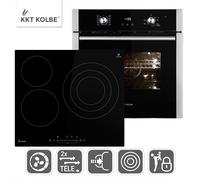 Cuisinière: Four encastré 60cm EB8010ED + 59cm Plaque vitrocéramique KF5903SP | Grill | Air circulant | Air chaud | Éléments télescopiques d'extraction | Minuterie automatique | SET8010KF593SP