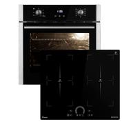 Cuisinière: Four encastré 60cm EB8010ED + 60cm Plaque à induction IH85904FZ | Grill | Air circulant | Air chaud | Éléments télescopiques d'extraction | Minuterie automatique | SET8010IH594FZ