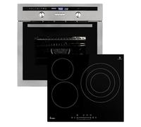 Cuisinière: 60cm Four encastrable EB8013ED + 59cm Plaque Eletrique KF5903SP | Rôtisserie | Capteur de température du cœur | Gril | Air chaud | Tiroirs télescopiques | SET8013KF593SP