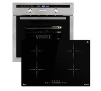 Cuisinière: 60cm Four encastrable EB8013ED + 77cm Plaque Induction IH87704RL | Rôtisserie | Capteur de température du cœur | Gril | Air chaud | Tiroirs télescopiques | SET8013IH877RL