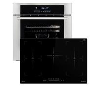 Cuisinière: 60cm Four encastrable EB8015ED + 77cm Plaque Induction IH87705FZ / Gril/Air chaud/Tiroirs télescopiques/Timer automatique/Double Vitrage d'isolation thermique / SET8015IH77FZ