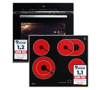 Cuisinière: 60cm Four encastrable EB8017ED + 59cm Plaque Eletrique CH5901AL | Catalyse | Fonction pizza | Gril | Circulation de l'air | Air chaud | Timer automatique | SET8017CH59AL