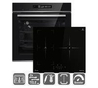 Cuisinière autonome : four encastrable 60 cm EB8017ED + plaque à induction IND5903SP de 59 cm, catalyse, fonction pizza, barbecue, chaleur tournante, minuterie automatique, SET8017IND593SP