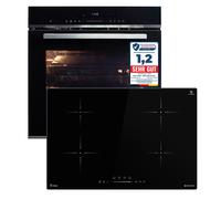 Cuisinière: 60cm Four encastrable EB8017ED + 77cm Plaque Induction IH87704RL | Catalyse | Fonction pizza | Gril | Circulation de l'air | Air chaud | Timer automatique | SET8017IH877RL