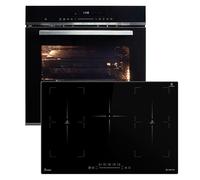 Cuisinière: 60cm Four encastrable EB8017ED + 77cm Plaque Induction IH87705FZ | Catalyse | Fonction pizza | Gril | Circulation de l'air | Air chaud | Timer automatique | SET8017IH77FZ