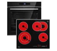 Cuisinière: 60cm Four encastrable EB8019EDP + 59cm Plaque Eletrique CH5901AL | Pyrolyse | Fonction pizza | Gril | Circulation de l'air | Air chaud | Tiroirs télescopiques | SET8019CH59AL