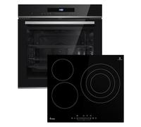 Cuisinière: 60cm Four encastrable EB8019EDP + 59cm Plaque Eletrique KF5903SP | Pyrolyse | Fonction pizza | Gril | Circulation de l'air | Air chaud | Tiroirs télescopiques | SET8019KF593SP