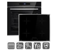 Cuisinière: 60cm Four encastrable EB8019EDP + 59cm Plaque Induction IH85900ED | Pyrolyse | Fonction pizza | Gril | Circulation de l'air | Air chaud | Tiroirs télescopiques | SET8019IH859ED