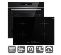 KKT KOLBE SET8019IH877RL set encastrable 60 cm + induction 77 cm, pyrolyse, pizza, gril, rails, minuterie