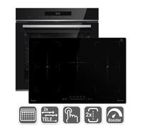 Cuisinière: 60cm Four encastrable EB8019EDP + 77cm Plaque Induction IH87705FZ | Pyrolyse | Fonction pizza | Gril | Circulation de l'air | Air chaud | Tiroirs télescopiques | SET8019IH77FZ