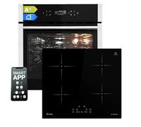 Poêle : 60 cm four encastrable EB8313HC + plaque induction 59 cm IH85900RL | Fonction pizza | Grill | Circulation d'air | Air chaud | Minuterie automatique | SET8313HCIH859RL