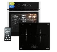 Set de plaques de cuisson autonomes : four encastrable 60 cm EB8313HC + plaque à induction IND5903SP de 59 cm, fonction pizza, barbecue, chaleur tournante, minuterie automatique, double vitrage de