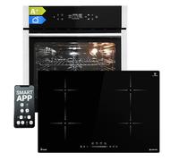 Cuisinière: 60cm Four encastrable EB8313HC + 77cm Plaque Induction IH87704RL | Fonction pizza | Gril | Circulation de l'air | Air chaud | Timer automatique | SET8313HCIH877RL