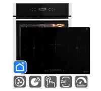 Cuisinière: 60cm Four encastrable EB8313HC + 77cm Plaque Induction IH87705FZ | Fonction pizza | Gril | Circulation de l'air | Air chaud | Timer automatique | SET8313HCIH77FZ