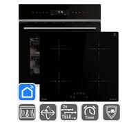 Cuisinière: 60cm Four encastrable EB8317HC + 59cm Plaque Induction IH85900RL | Rôtisserie | Fonction pizza | Gril | Circulation de l'air | Air chaud | Timer automatique | SET8317HCIH859RL