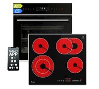 Cuisinière: 60cm Four encastrable EB8319PHC + 59cm Plaque Eletrique CH5901AL | Pyrolyse | Fonction pizza | Gril | Circulation de l'air | Air chaud | Timer automatique | SET8319PHCCH59AL