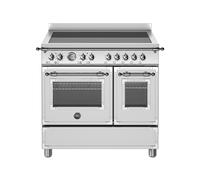 Cuisinière 90 cm Bertazzoni Heritage Four électrique / Table de cuisson à Induction HER95I2EXT Acier inoxydable