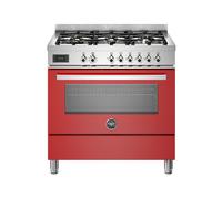 Cuisinière 90 cm Bertazzoni Professional Four électrique / Table de cuisson à Gaz PRO96L1EROT Rouge
