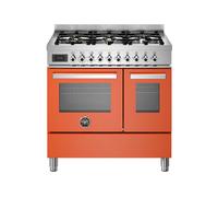 Cuisinière 90 cm Bertazzoni Professional Four électrique / Table de cuisson à Gaz PRO96L2EART Orange