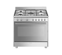 Cuisinière 90 cm Smeg Classica Four électrique / Table de cuisson à Gaz SX91GM Acier