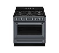 Cuisinière 90 cm Smeg Victoria Four électrique / Table de cuisson à Gaz TR90GMGR Gris Ardoise