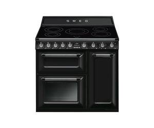 Cuisinière 90 cm Smeg Victoria Four électrique / Table de cuisson à Induction TR93IBL2 Noir