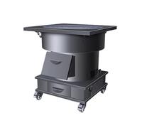 Cuisinière à Bois avec Four avec Roulettes Four Inclus Structure en Tôle D'acier Petit Poele a Bois pour Cabane Convient pour le Chauffage et la Cuisson(A)