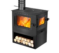 Cuisinière à Bois avec Tiroir à Cendres Foyers de Différentes Tailles Petit Poele a Bois pour Cabane avec Cheminée Idéal pour les Salons et les Terrasses(50 * 31 * 50cm,B)