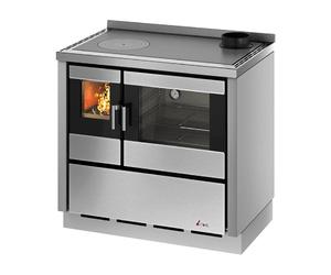 Cuisinière à bois Cadel Kook 90 | 7,5 kW sans l'ensemble, Acier inoxydable