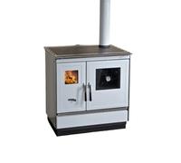 Cuisinière à bois Haas und Sohn HSH 81 | 7,4 kW Blanc avec four et sortie de fumée à droite