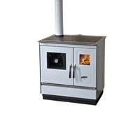 Cuisinière à bois Haas und Sohn HSH 81 | 7,4 kW Blanc avec four et sortie de fumée à gauche