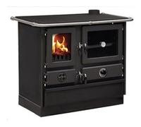 Cuisinière à bois Interstoves à bois Magnum Thermo MBS en fonte bouilleur sortie côté droit - Noir Noir G