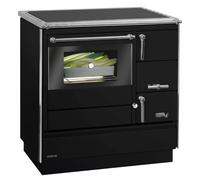 Cuisinière à bois Justus Linz 7 kW Schwarz Chrom, Gauche