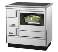 Cuisinière à bois Justus Linz 7 kW Weiß Chrom, Droite
