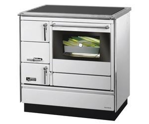 Cuisinière à bois Justus Linz 7 kW Weiß Chrom, Droite