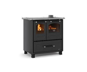 Cuisinière à bois La Nordica Family.16 4,5 | 7,5 kW revêtement en acier, noir anthracite