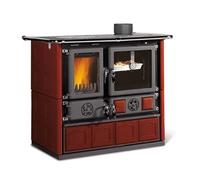 Cuisinière à bois La Nordica Rosa.16 Maiolica 8,8 kW Habillage céramique bordeaux
