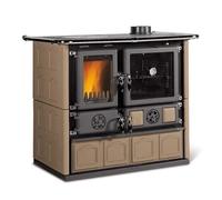 Cuisinière à bois La Nordica Rosa.16 Maiolica 8,8 kW Verkleidung Majolika Taupe