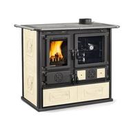 Cuisinière à bois La Nordica Rosa 5.0 - Ceramica 8,8 kW Verkleidung Majolika, Liberty Panna