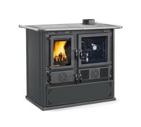 Cuisinière à bois La Nordica Rosa 5.0 - Steel 8,8 kW Revêtement en acier, anthracite-noir