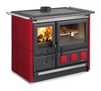 Cuisinière à bois La Nordica Rosa XXL 5.0 - Maiolica 11 kW revêtement majolique, bordeaux