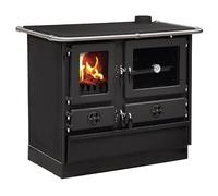 Cuisinière à bois MAGNUM MBS en fonte | Sortie côté droit - Noir