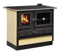 Cuisinière à bois Magnum Thermo MBS en fonte bouilleur sortie côté droit - Beige
