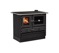 INTERSTOVES - Cuisinière à bois Magnum Thermo MBS en fonte | bouilleur sortie côté droit - Noir
